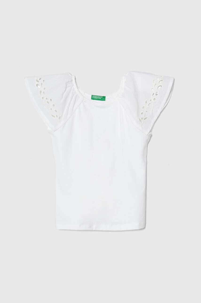 United Colors of Benetton tricou copii culoarea alb