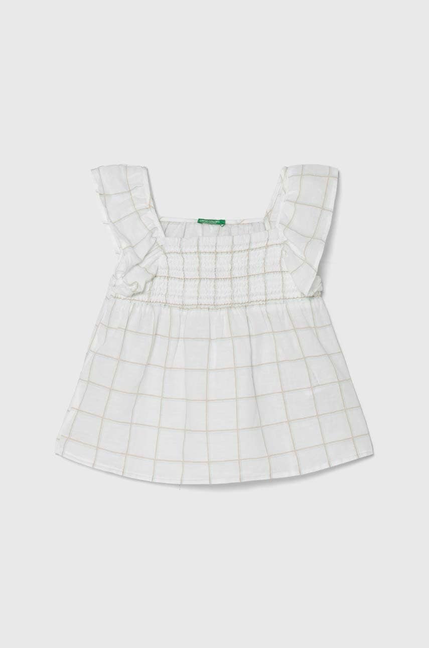 United Colors of Benetton bluza de in pentru copii culoarea alb, modelator