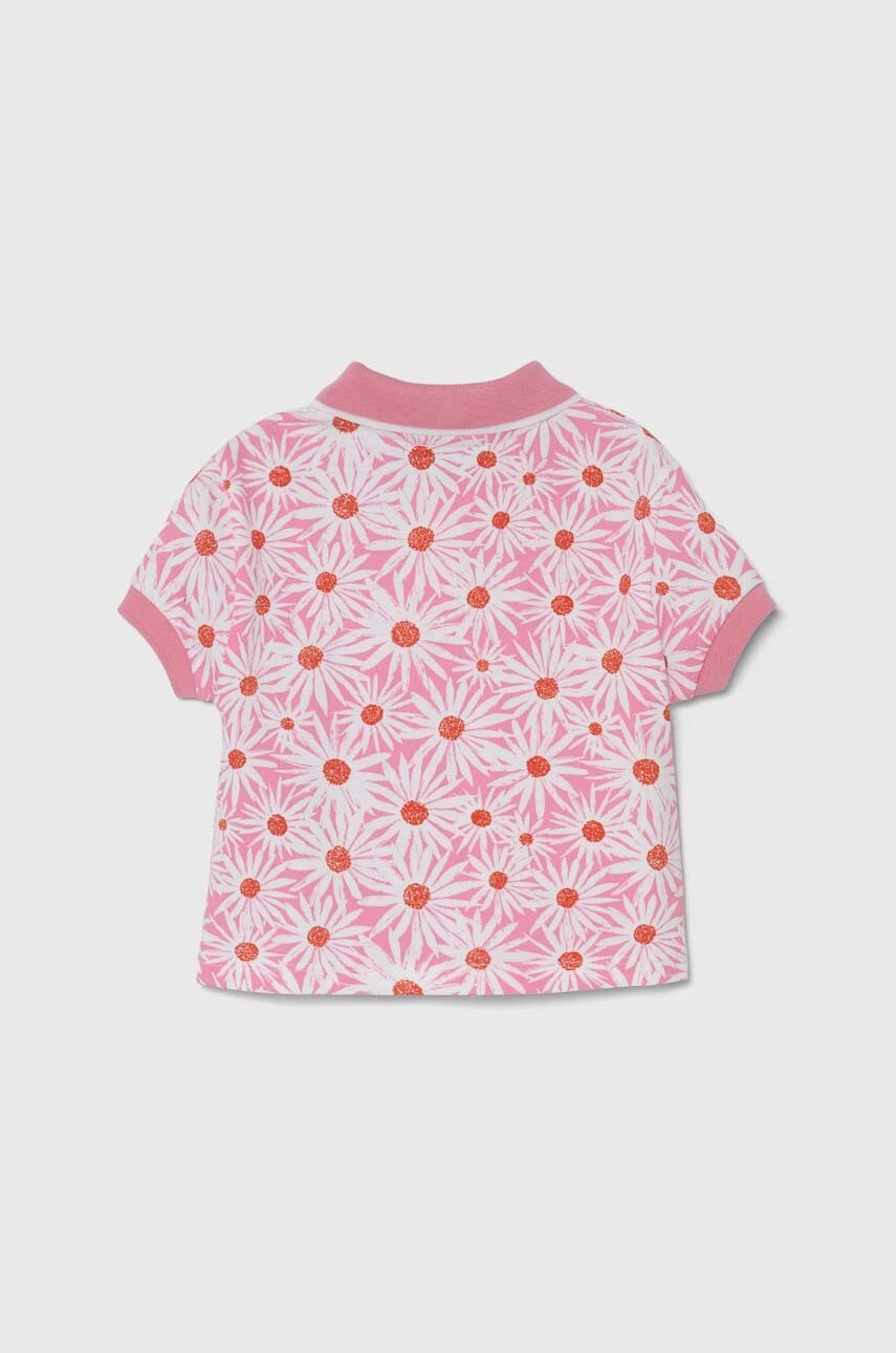 Детское поло United Colors of Benetton цвет розовый с воротником