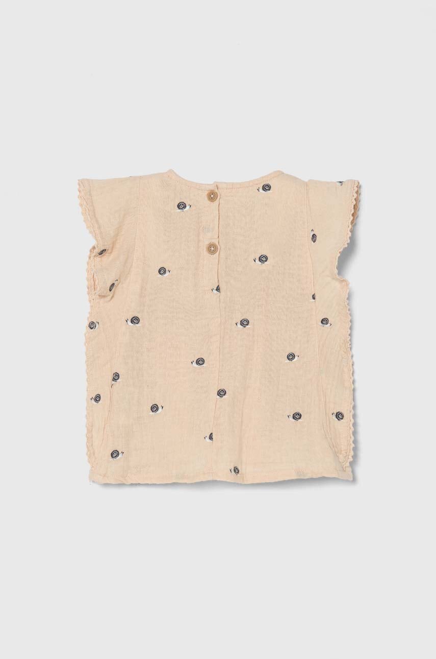 Детский хлопковый топ United Colors of Benetton цвет бежевый Детский хлопковый топ United Colors of Benetton цвет бежевый