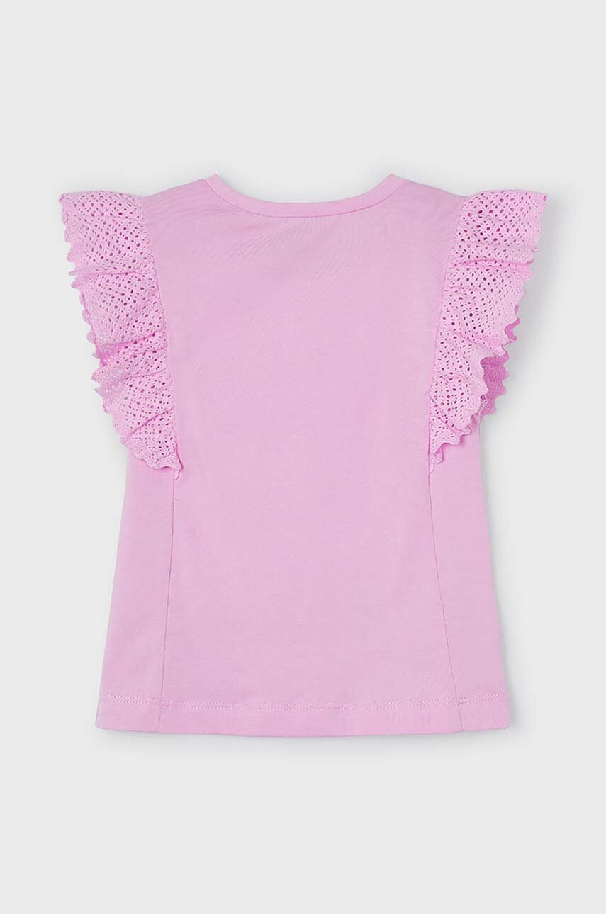 Бавовняна футболка Mayoral колір фіолетовий