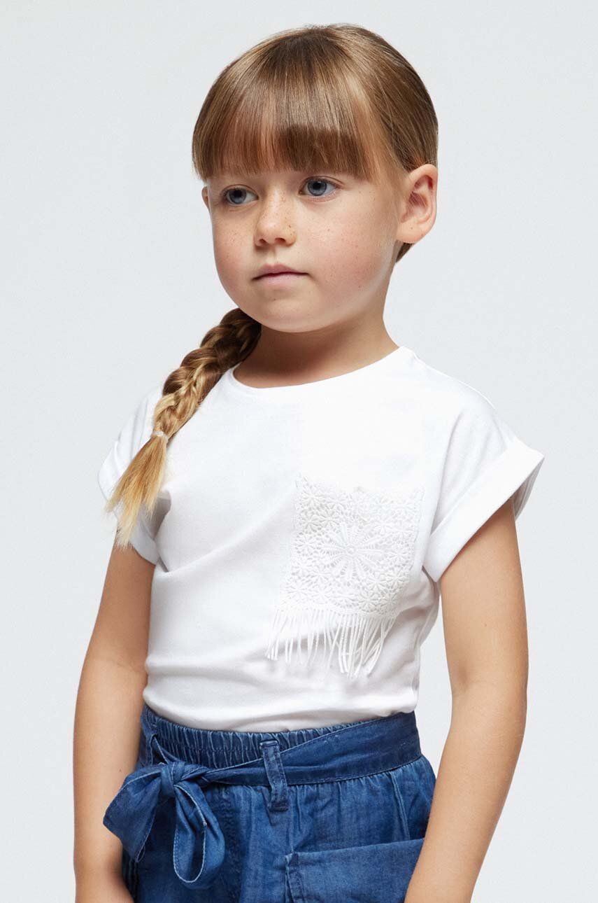 Dětské tričko Mayoral bílá barva
