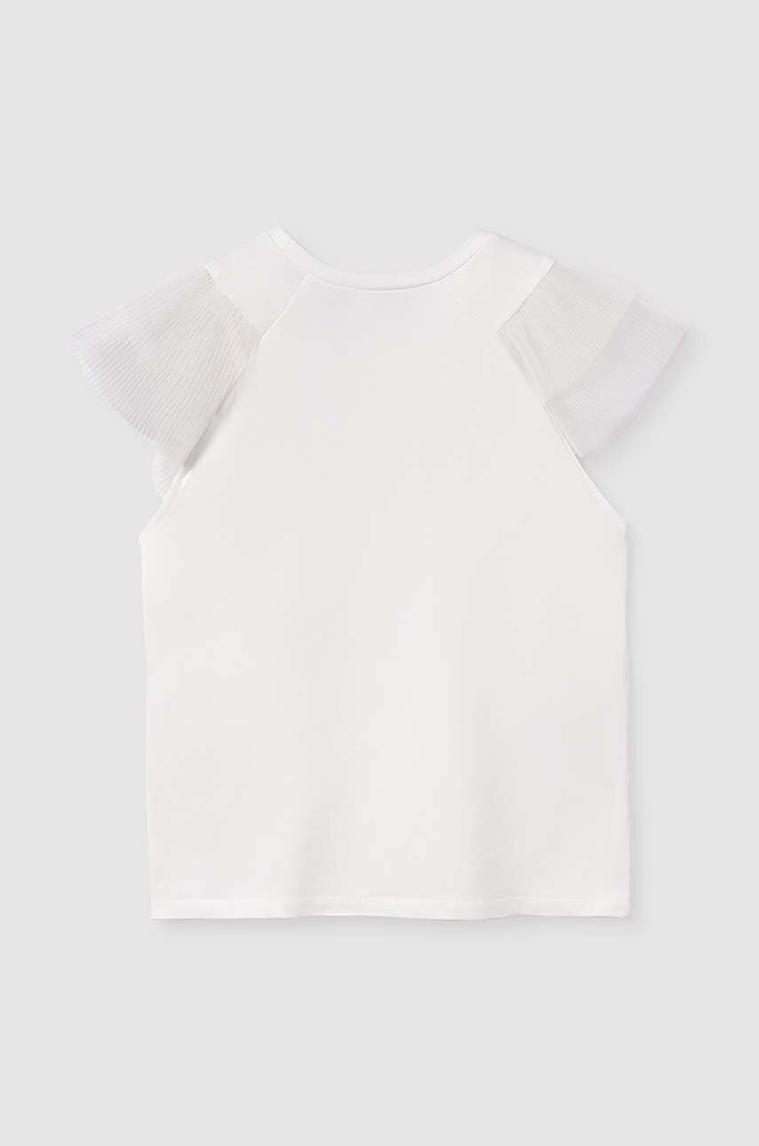 Дитяча бавовняна футболка Mayoral колір бежевий