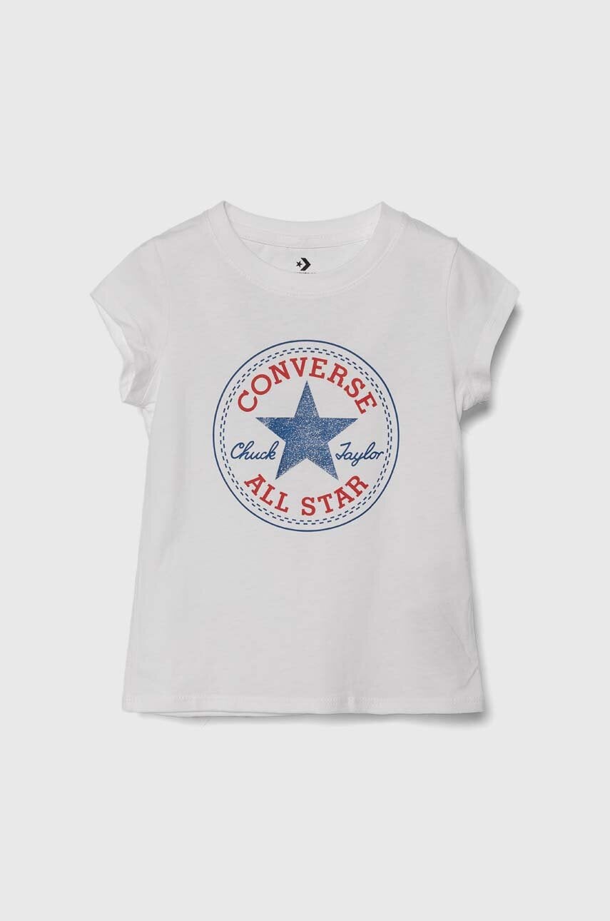 Converse tricou de bumbac pentru copii culoarea alb Converse tricou de bumbac pentru copii culoarea alb