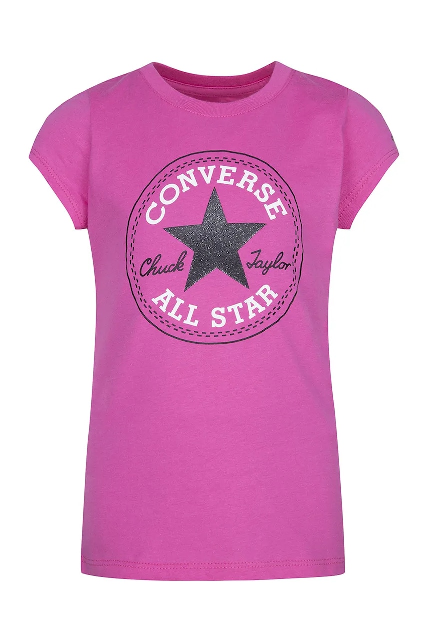 Converse tricou de bumbac pentru copii culoarea roz Converse tricou de bumbac pentru copii culoarea roz