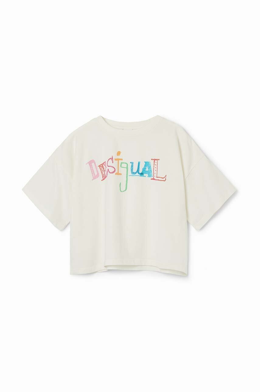 Детская хлопковая футболка Desigual цвет белый Детская хлопковая футболка Desigual цвет белый