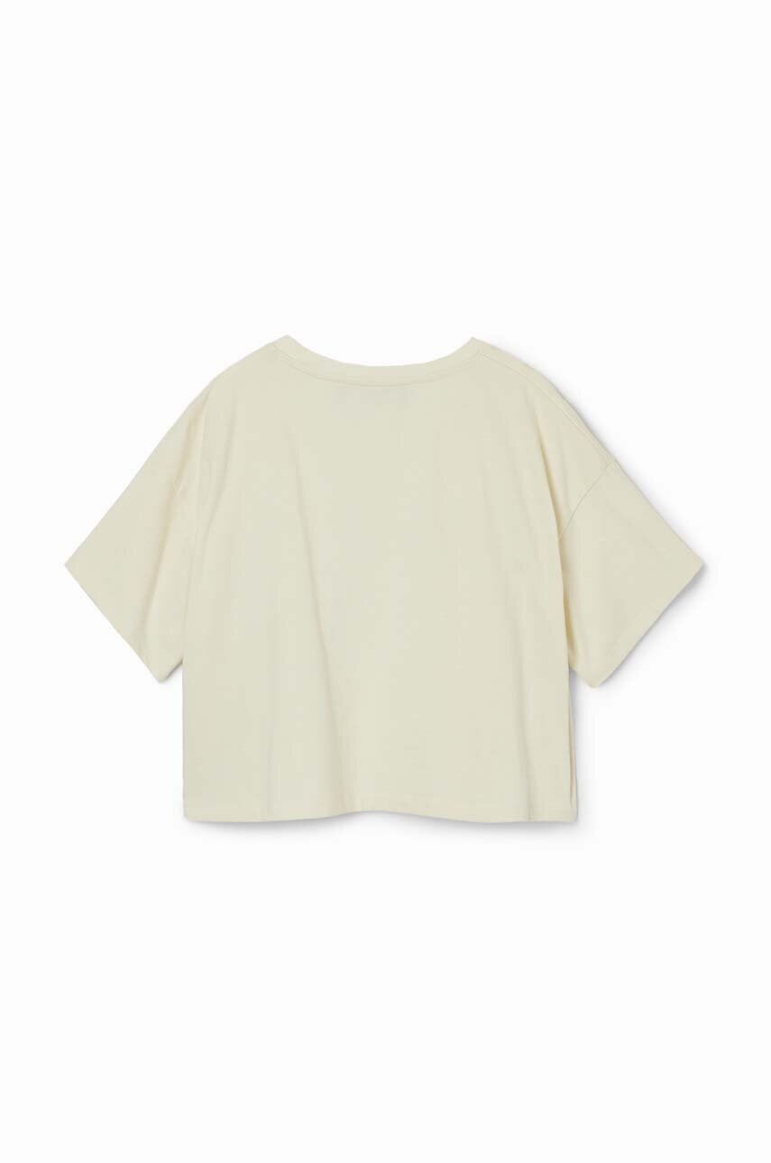 Дитяча бавовняна футболка Desigual колір білий