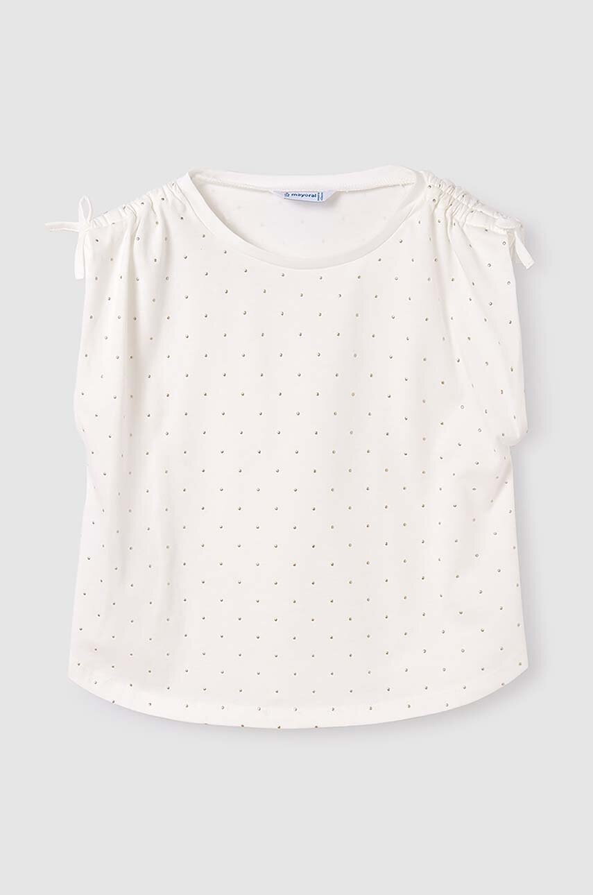 Детский хлопковый топ Mayoral цвет бежевый Детский хлопковый топ Mayoral цвет бежевый