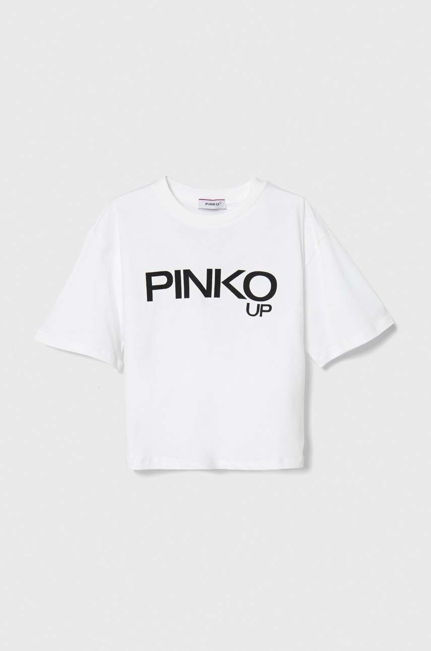 

Детска памучна тениска Pinko Up в бяло, Бял
