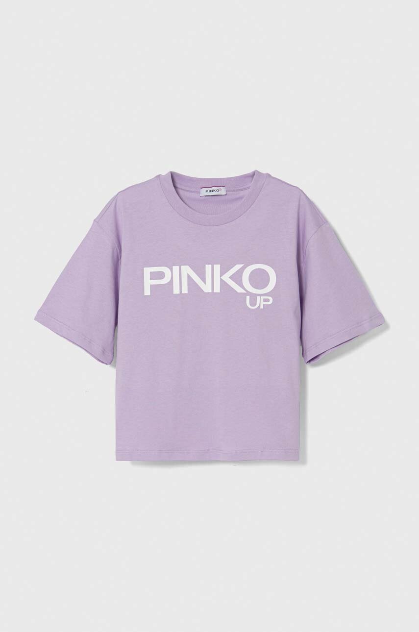 

Детска памучна тениска Pinko Up в лилаво, Виолетов