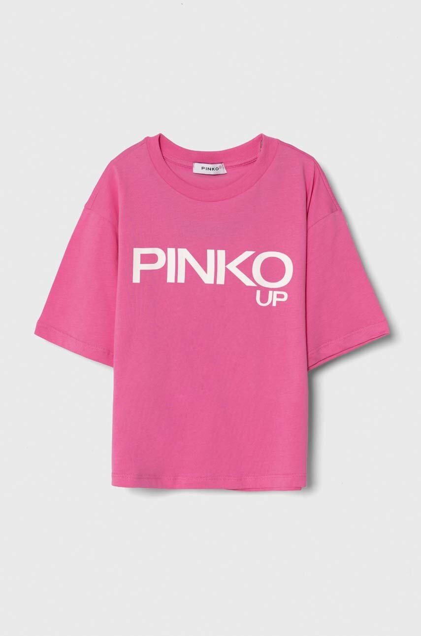 

Детска памучна тениска Pinko Up в розово, Розов