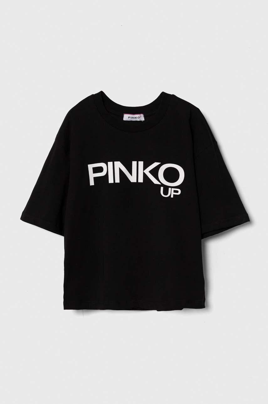 Детская хлопковая футболка Pinko Up цвет чёрный