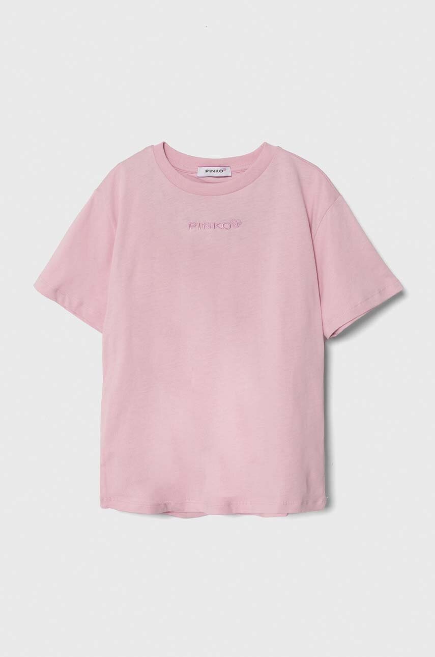 Хлопковая футболка Pinko Up цвет розовый