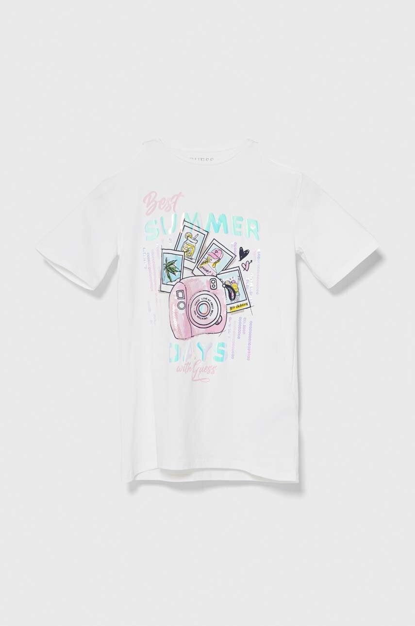 Детская футболка Guess цвет белый Детская футболка Guess цвет белый
