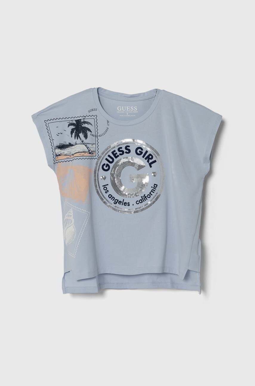 

Детска тениска Guess в синьо, Син
