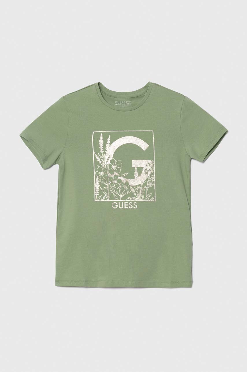

Детска тениска Guess в зелено, Зелен
