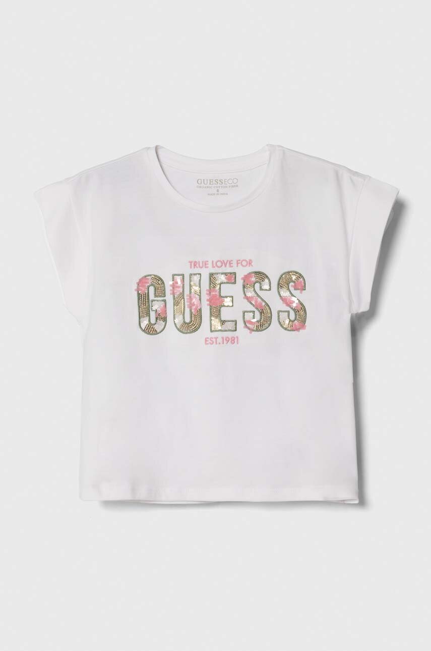 

Детска тениска Guess в бяло, Бял