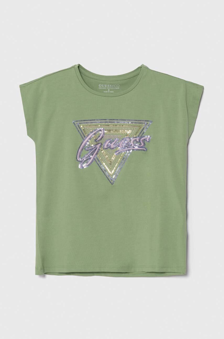 

Детска тениска Guess в зелено, Зелен