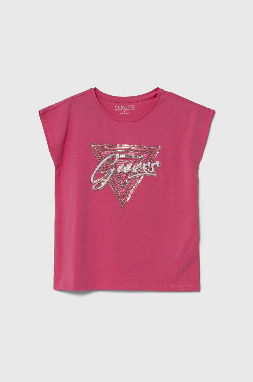 

Детска тениска Guess в розово, Розов