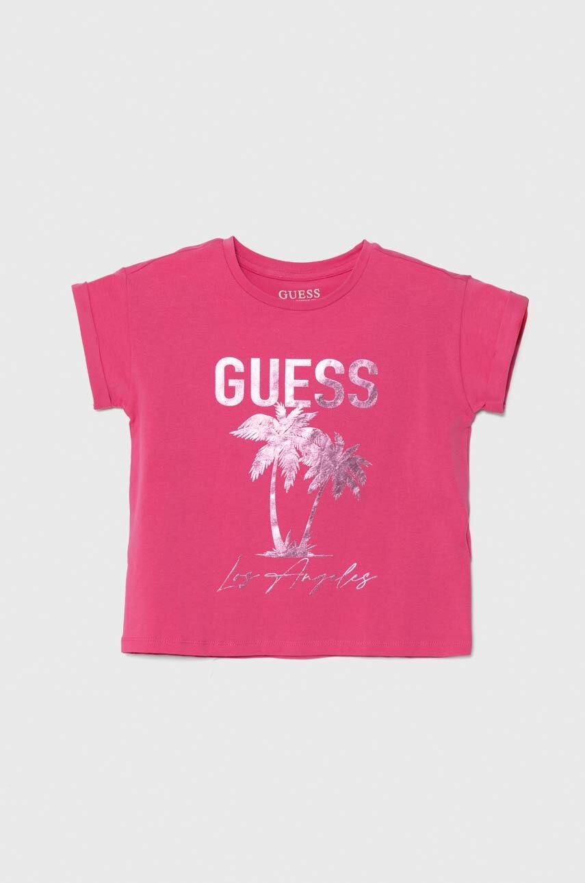 

Детска тениска Guess в розово, Розов
