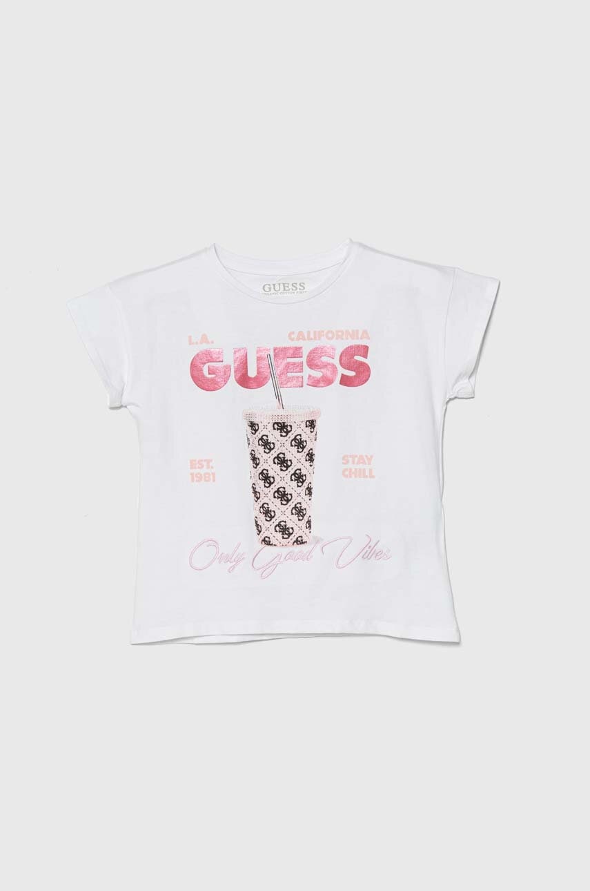 

Детска тениска Guess в бяло, Бял