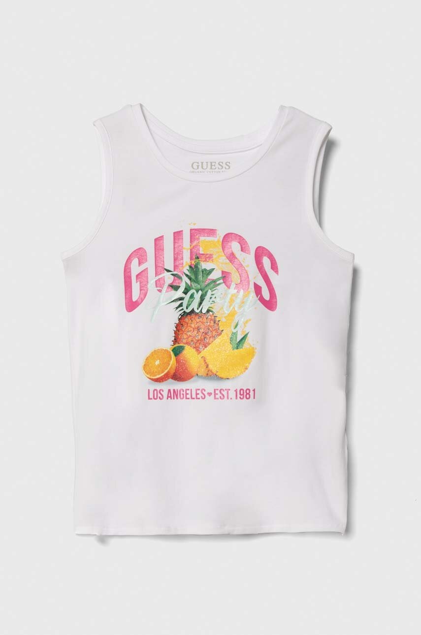 

Детски топ Guess в бяло, Бял