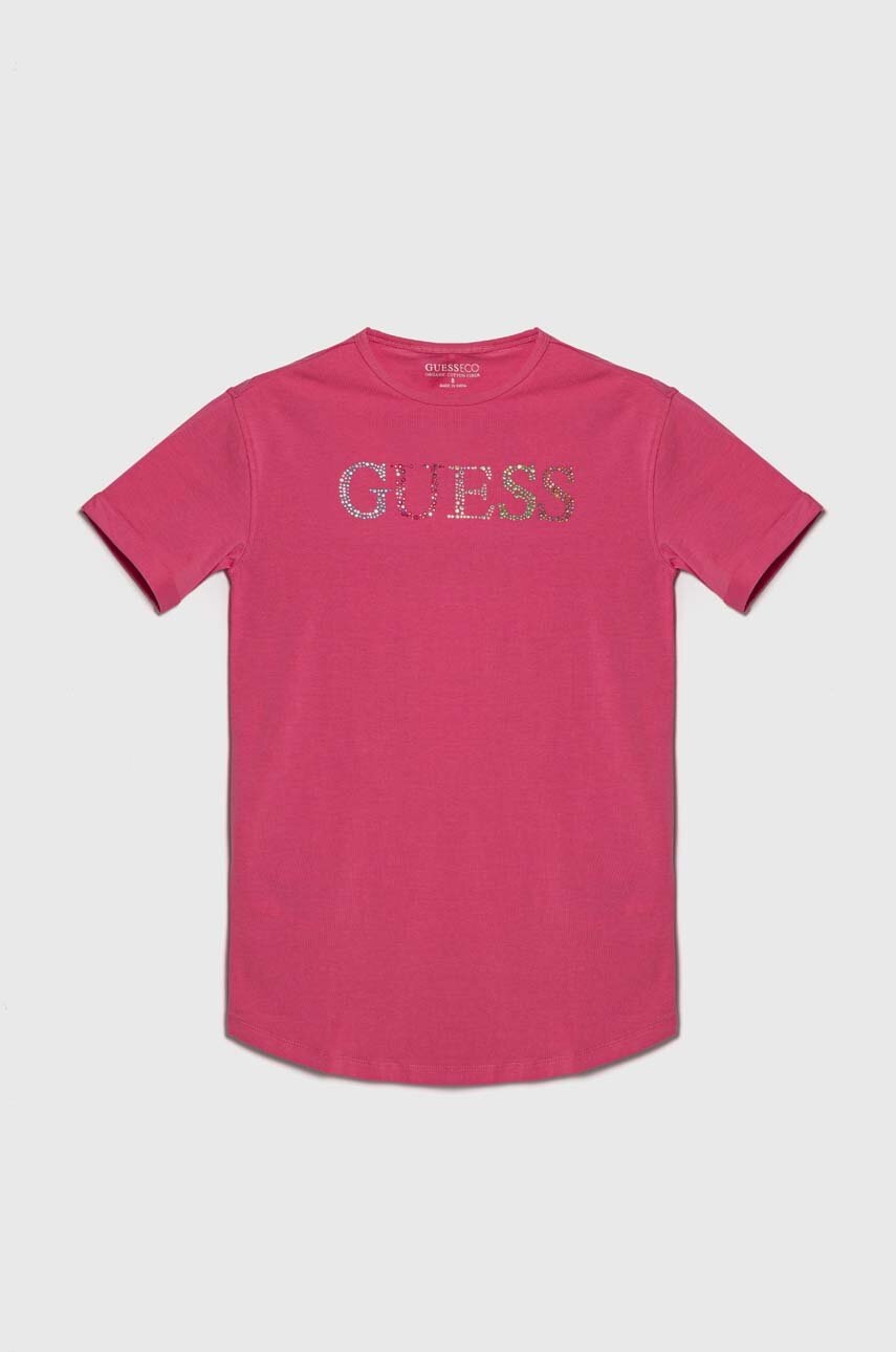 

Детска тениска Guess в розово, Розов