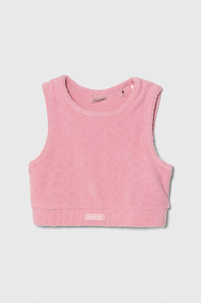 Levně Dětský top Guess růžová barva