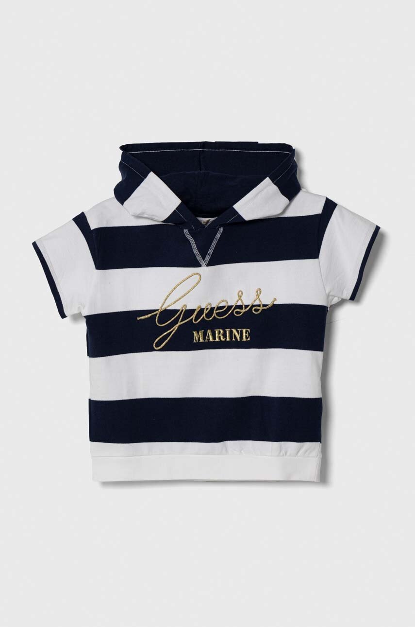 

Детска памучна тениска Guess в тъмносиньо, Тъмносин