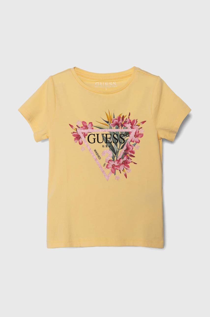 

Детска тениска Guess в жълто, Жълт