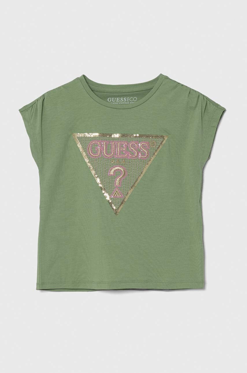 

Детска тениска Guess в зелено, Зелен