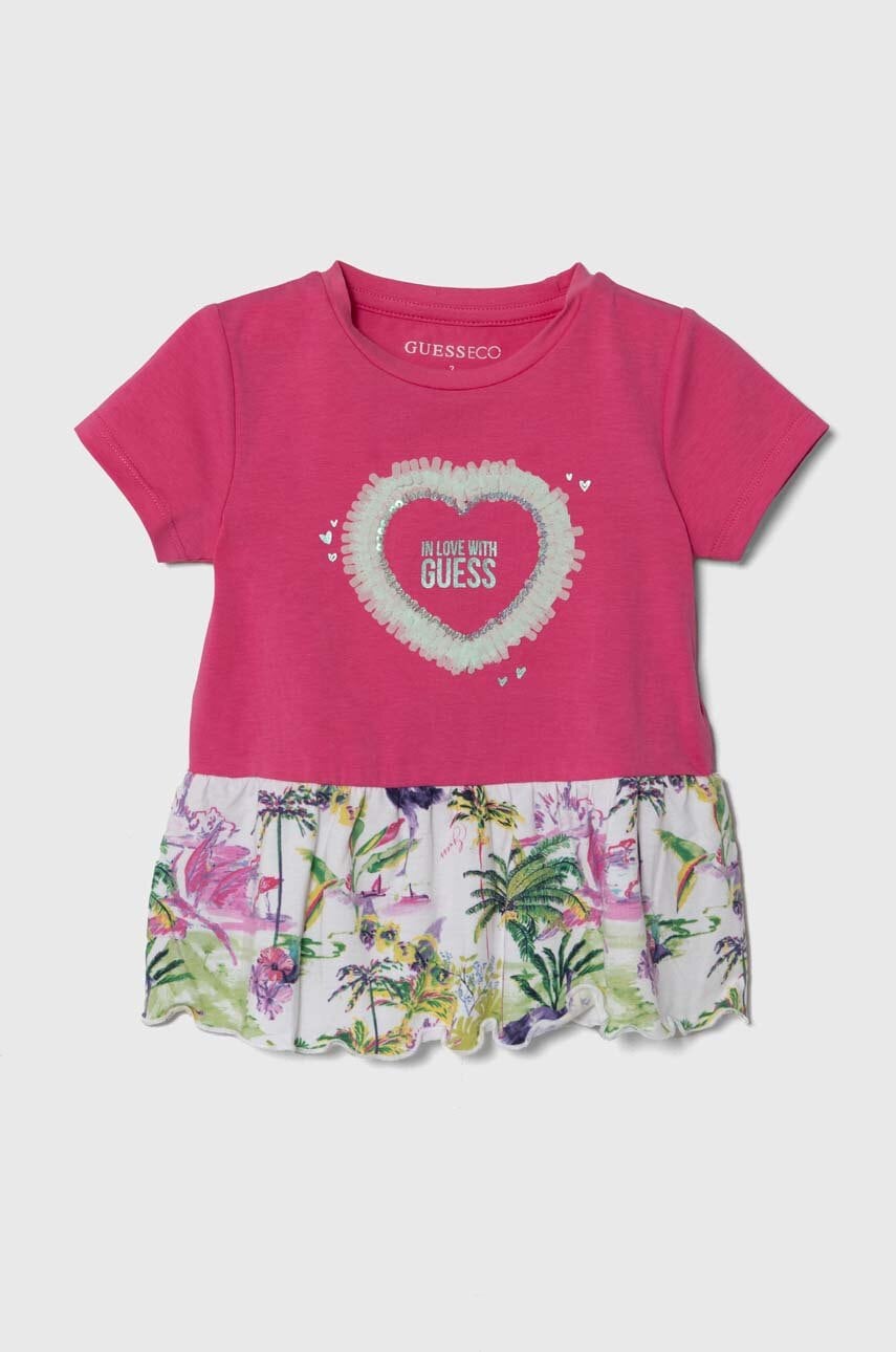 

Детска тениска Guess в розово, Розов