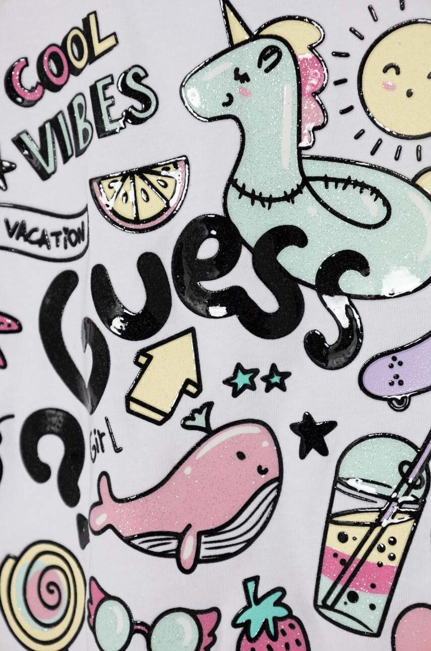 Детская хлопковая футболка Guess цвет белый