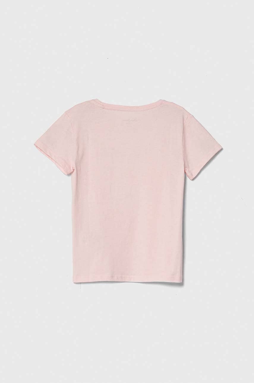 Детская хлопковая футболка Pepe Jeans NINA цвет розовый