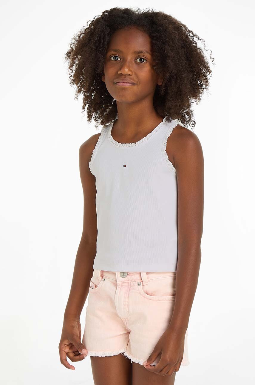 

Детски топ Tommy Hilfiger в бяло, Бял