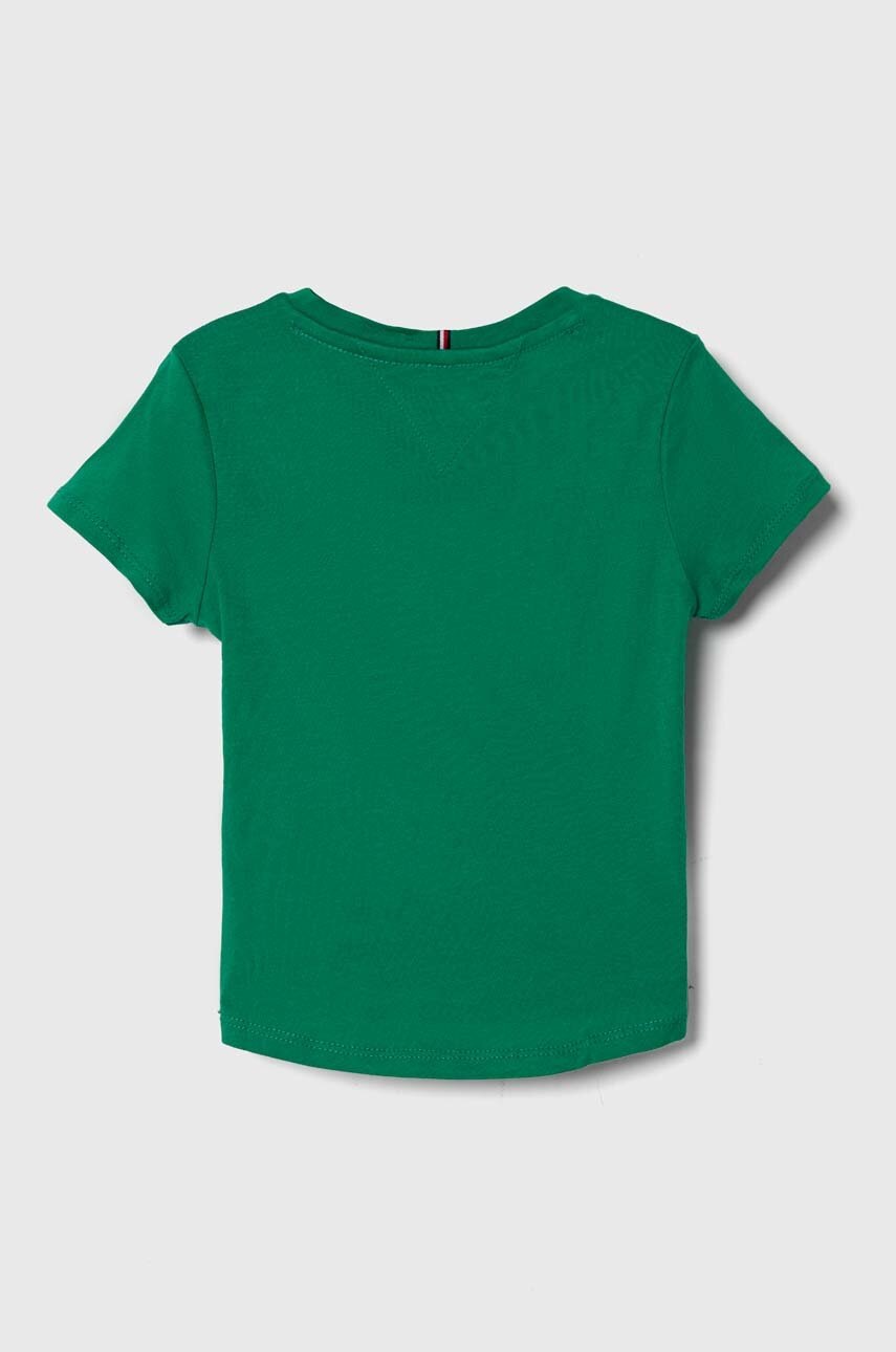 Детская хлопковая футболка Tommy Hilfiger цвет зелёный