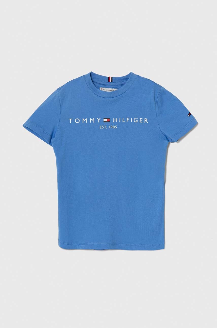 

Детска памучна тениска Tommy Hilfiger в синьо, Син