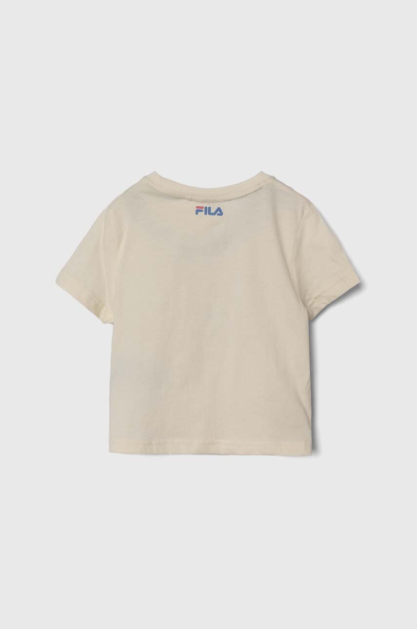 Детская хлопковая футболка Fila LAMSTEDT цвет бежевый Детская хлопковая футболка Fila LAMSTEDT цвет бежевый