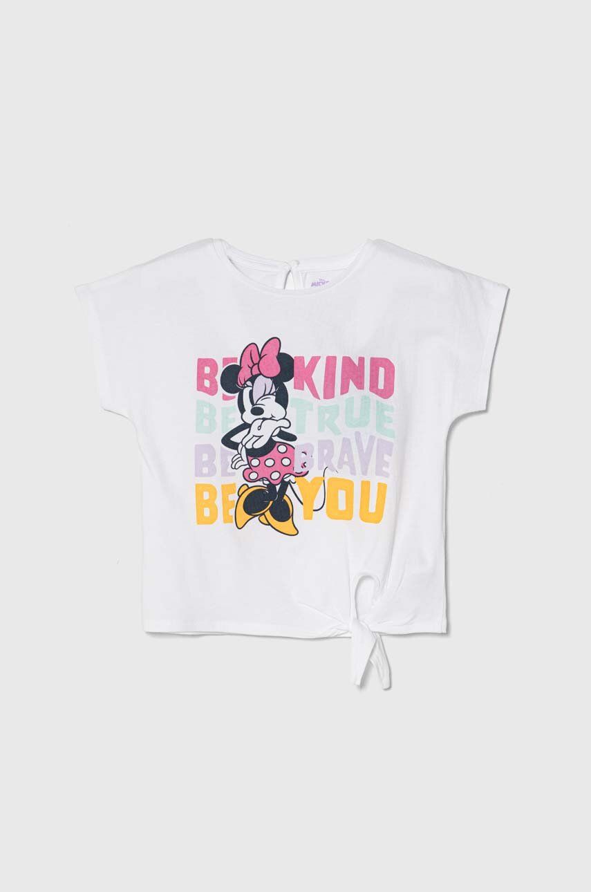 Levně Dětské bavlněné tričko zippy x Disney bílá barva