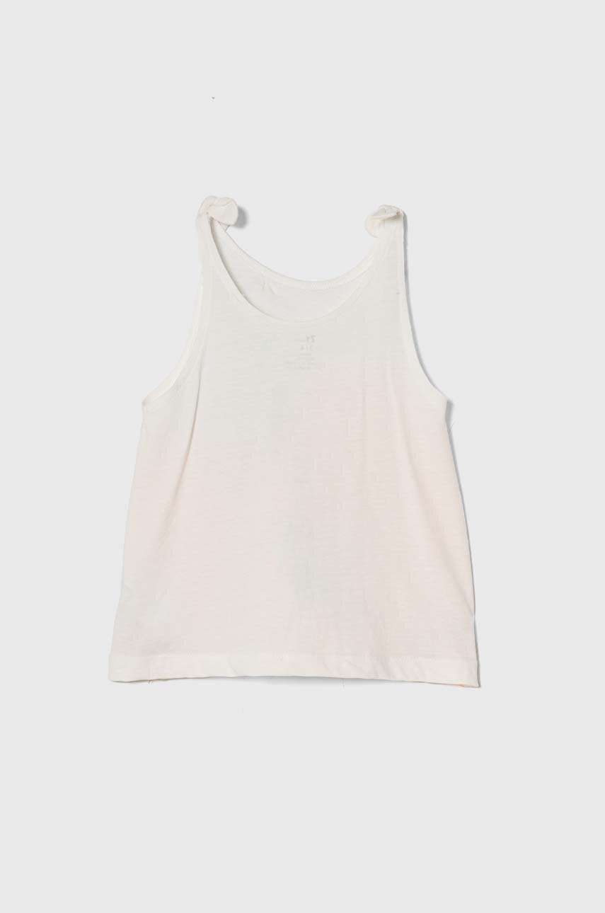 Дитячий бавовняний топ zippy колір білий