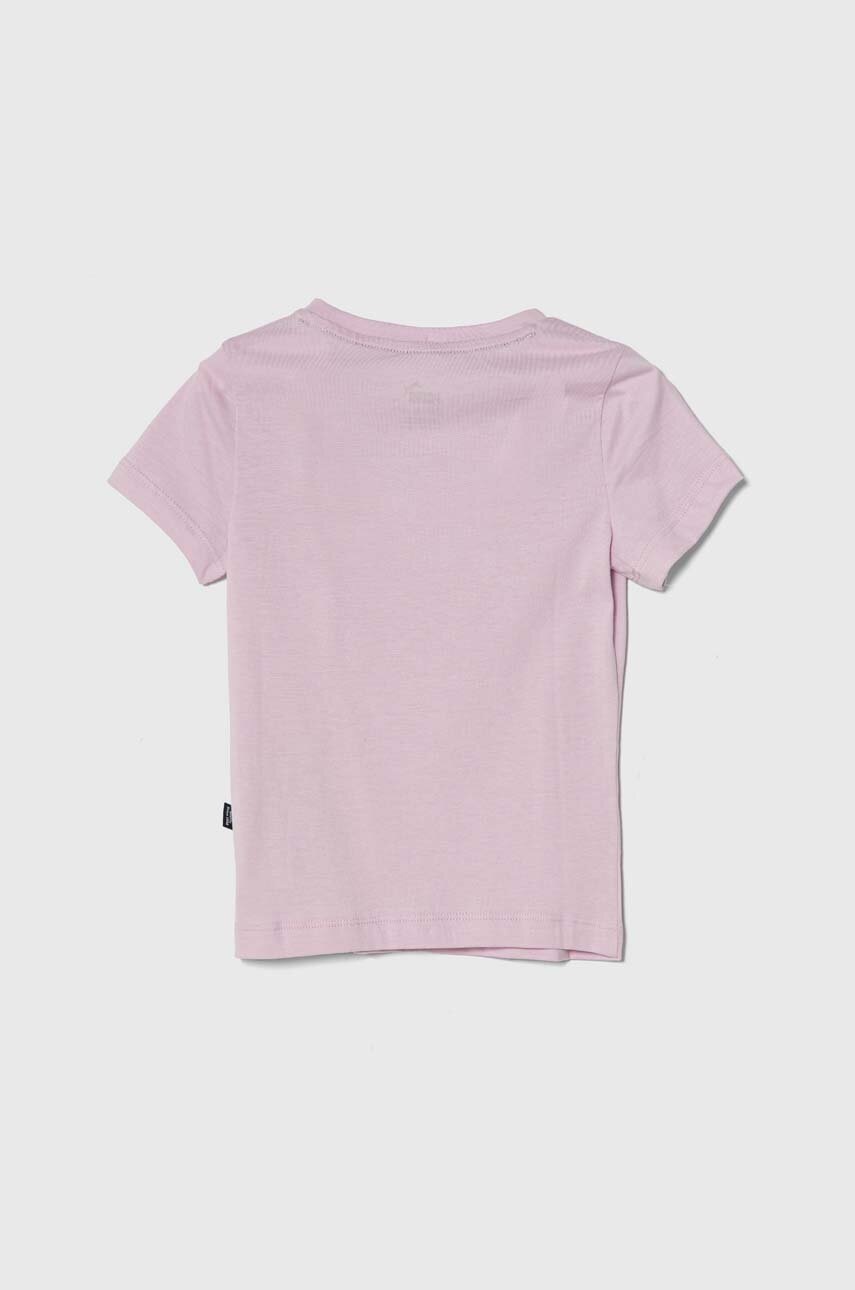 Детская хлопковая футболка Puma цвет розовый