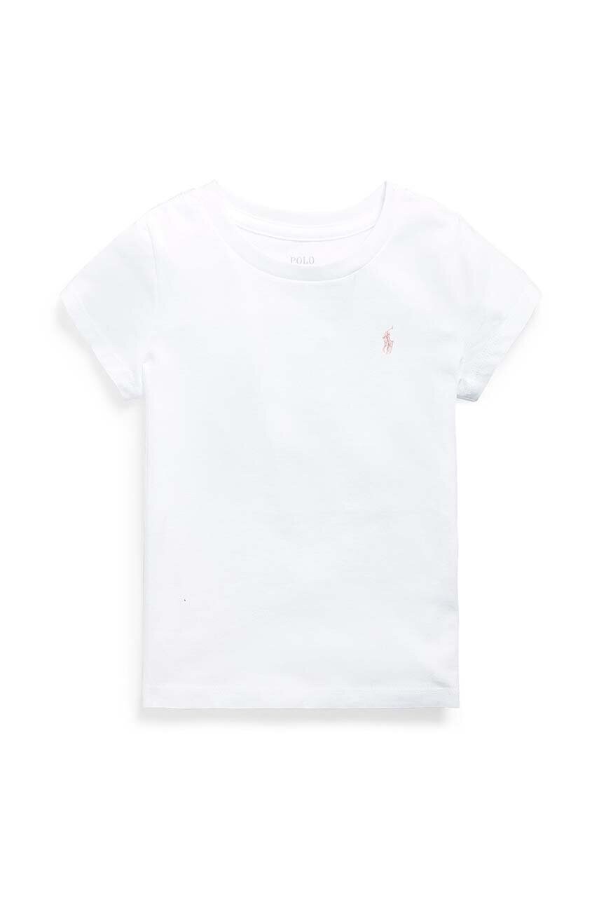 Levně Dětské bavlněné tričko Polo Ralph Lauren bílá barva, 312833549064