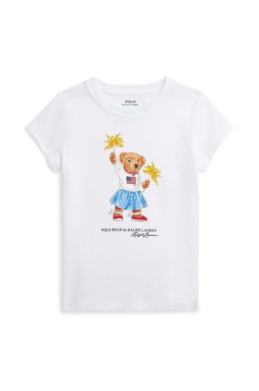 Levně Dětské bavlněné tričko Polo Ralph Lauren bílá barva, 312942856001