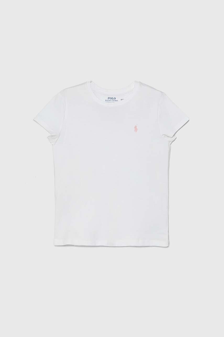 Levně Dětské bavlněné tričko Polo Ralph Lauren bílá barva, 313833549064