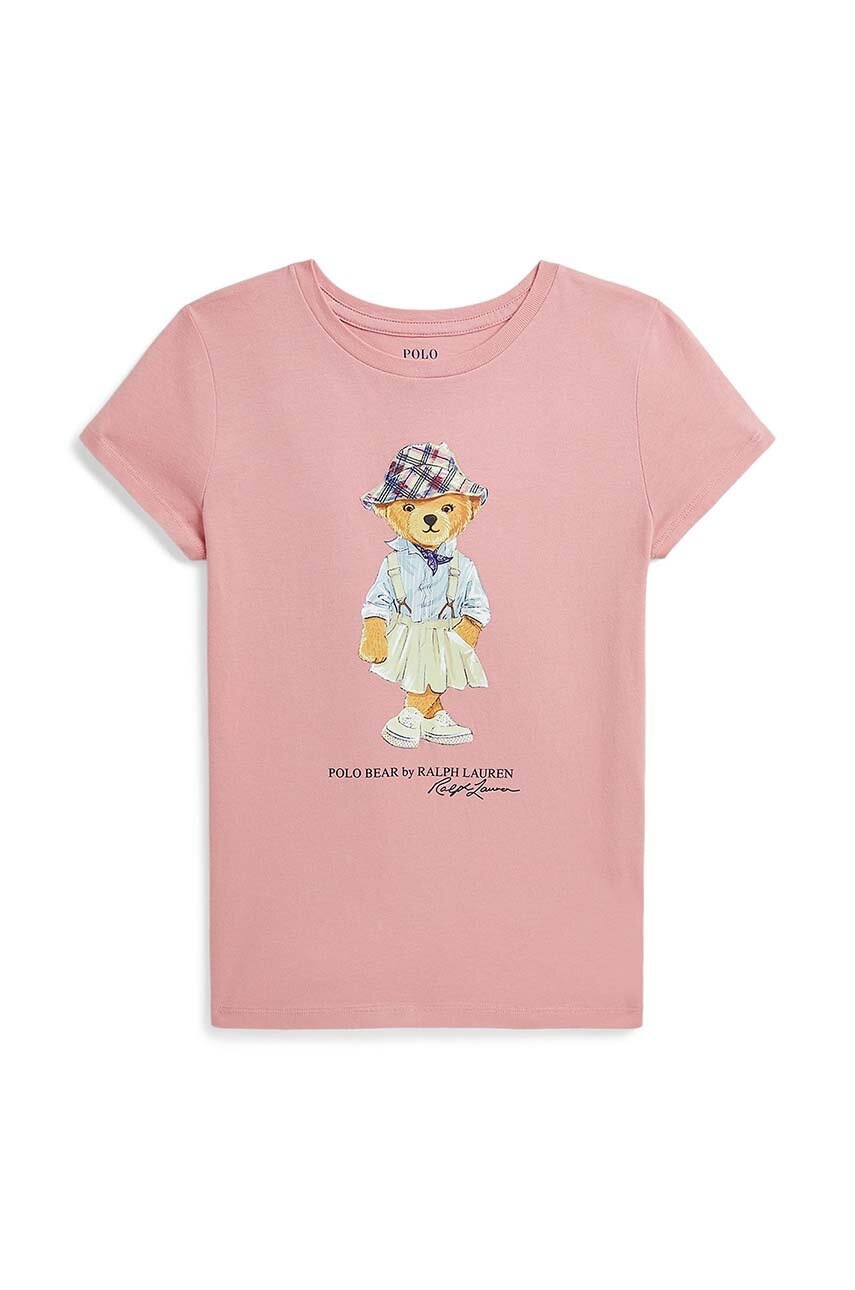

Детска памучна тениска Polo Ralph Lauren в розово 313941151001, Розов