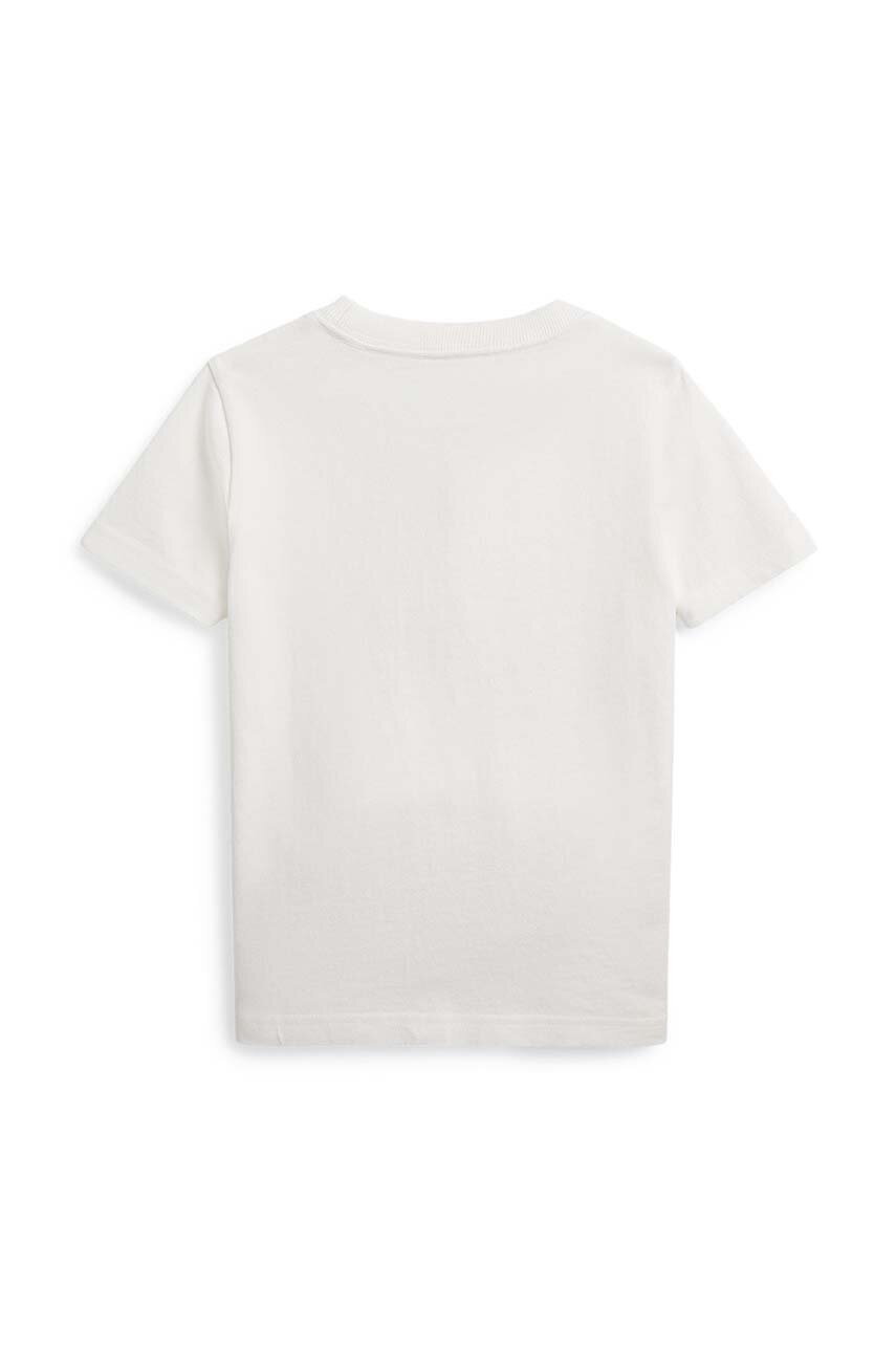 Детская хлопковая футболка Polo Ralph Lauren цвет белый однотонный