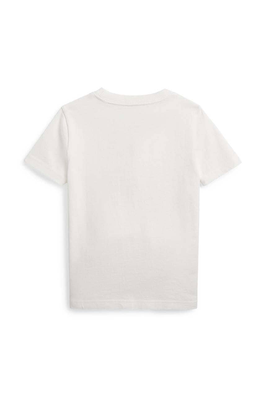 Детская хлопковая футболка Polo Ralph Lauren цвет белый однотонный Детская хлопковая футболка Polo Ralph Lauren цвет белый однотонный