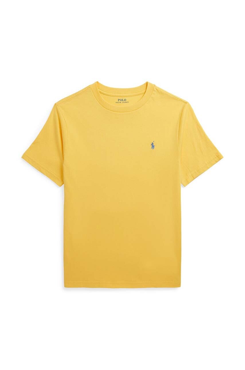 

Дитяча бавовняна футболка Polo Ralph Lauren колір жовтий однотонний