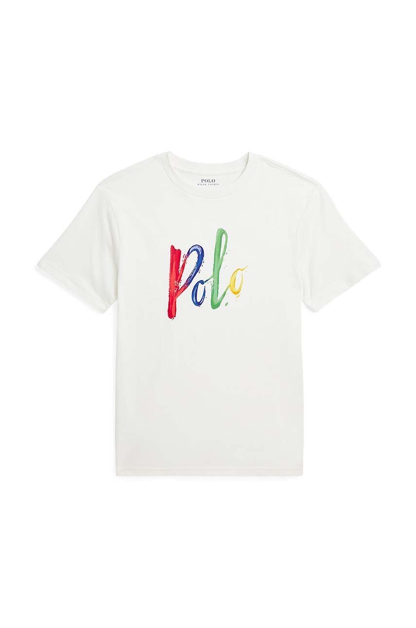 

Дитяча бавовняна футболка Polo Ralph Lauren колір білий з принтом