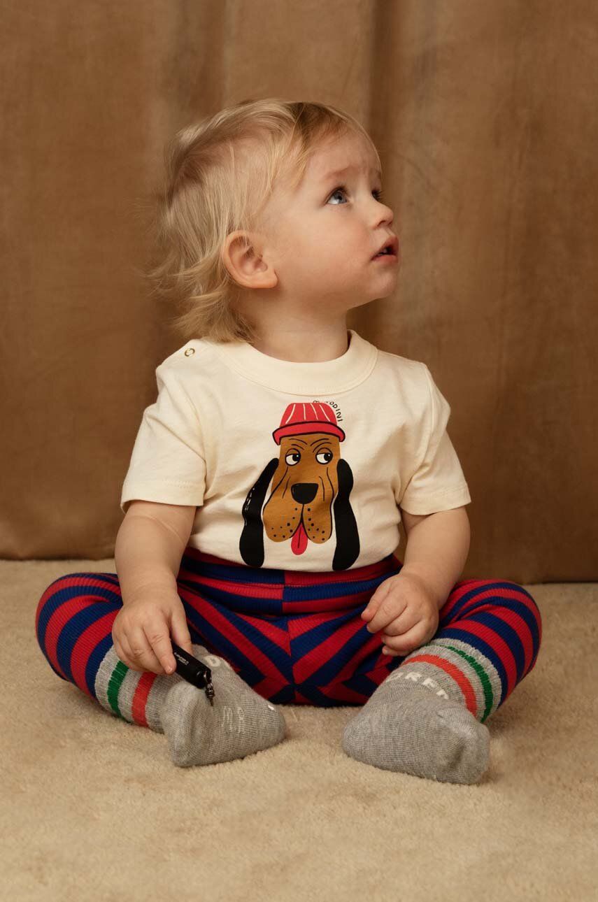 Mini Rodini tricou de bumbac pentru copii culoarea alb, cu imprimeu